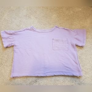 Free People FP Beach Short Sleeve Sweatshirt Light Purple Size M/L